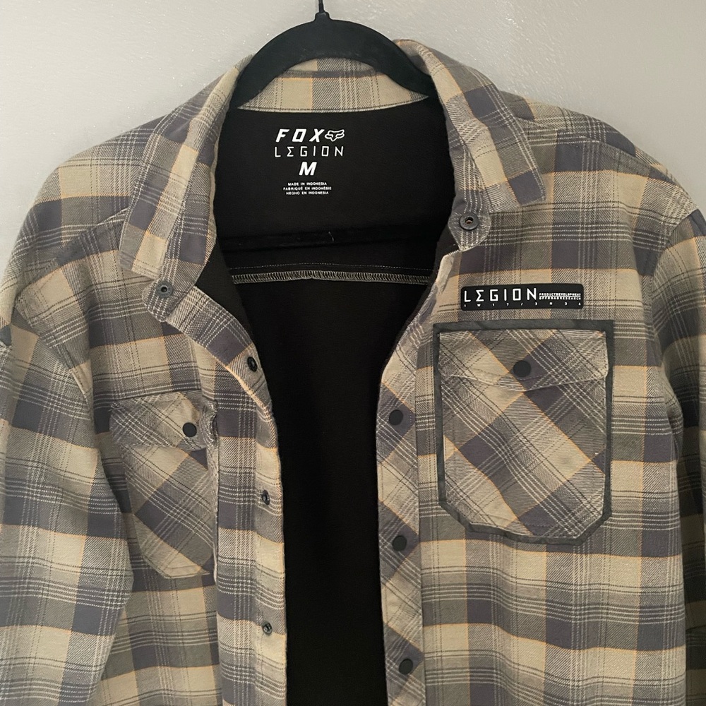 Fox Legion Checkered Shirt in Gray and Cream